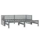 daybed med udtræk 2x(90x200) cm massivt fyrretræ grå