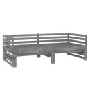 daybed med udtræk 2x(90x200) cm massivt fyrretræ grå