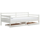 daybed med skuffer 90x200 cm massivt fyrretræ hvid