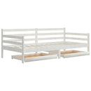 daybed med skuffer 90x200 cm massivt fyrretræ hvid