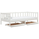 daybed med skuffer 90x200 cm massivt fyrretræ hvid