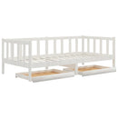 daybed med skuffer 90x200 cm massivt fyrretræ hvid