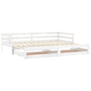 daybed med udtræk 2x(90x200) cm massivt fyrretræ hvid