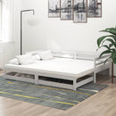 daybed med udtræk 2x(90x200) cm massivt fyrretræ hvid