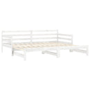 daybed med udtræk 2x(90x200) cm massivt fyrretræ hvid