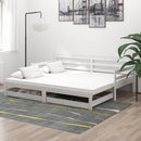 daybed med udtræk 2x(90x200) cm massivt fyrretræ hvid