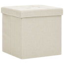 foldbar puf kunstlærred cremehvid