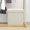 foldbar puf kunstlærred cremehvid