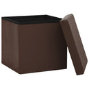 foldbar opbevaringspuf PVC brun