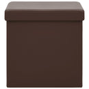 foldbare opbevaringspuffer 2 stk. PVC brun