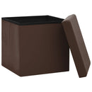 foldbare opbevaringspuffer 2 stk. PVC brun