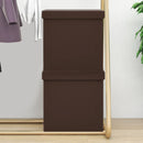 foldbare opbevaringspuffer 2 stk. PVC brun