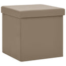 foldbare opbevaringspuffer 2 stk. PVC cappuccinofarvet
