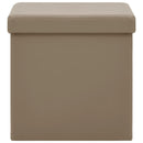 foldbare opbevaringspuffer 2 stk. PVC cappuccinofarvet
