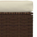 udendørs fodskammel med hynde 70x70x30 cm polyrattan brun