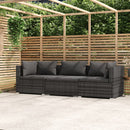 3-personers sofa med hynder polyrattan grå