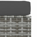 fodskammel med hynde til haven 70x70x30 cm polyrattan grå