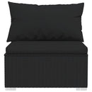 3-personers sofa med hynder polyrattan sort