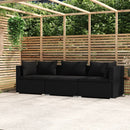 3-personers sofa med hynder polyrattan sort