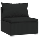 loungesæt til haven 4 dele med hynder polyrattan sort