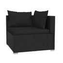 loungesæt til haven 4 dele med hynder polyrattan sort