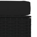 udendørs fodskammel med hynde 70x70x30 cm polyrattan sort