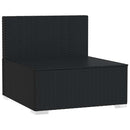 midtermodul til modulsofa med hynder polyrattan sort
