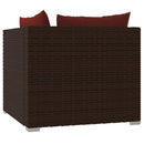 2-personers sofa med hynder polyrattan brun