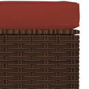 fodskammel med hynde til haven 70x70x30 cm polyrattan brun
