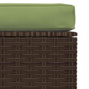 fodskammel med hynde til haven 70x70x30 cm polyrattan brun