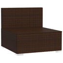midtermodul til havesofa med hynder polyrattan brun