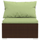 midtermodul til havesofa med hynder polyrattan brun