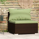 midtermodul til havesofa med hynder polyrattan brun