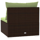4-personers sofa med hynder polyrattan brun