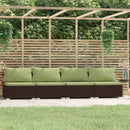 4-personers sofa med hynder polyrattan brun