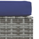 fodskammel med hynde til haven 70x70x30 cm polyrattan grå