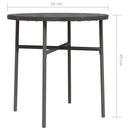 tebord 45 cm polyrattan grå