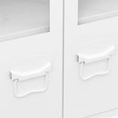 skænk 105x35x62 cm metal og glas hvid
