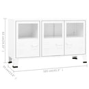 skænk 105x35x62 cm metal og glas hvid