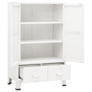 industrielt opbevaringsskab 70x40x115 cm metal hvid