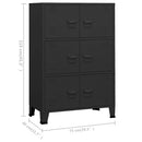 industrielt opbevaringsskab 75x40x115 cm metal sort
