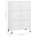 industrielt opbevaringsskab 75x40x115 cm stål hvid
