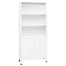 industriel bogreol 80x32x180 cm stål hvid