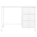 industrielt skrivebord med skuffer 105x52x75 cm stål hvid
