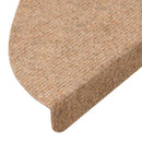 selvklæbende trappemåtter 15 stk. 56x17x3 cm beige