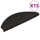 selvklæbende trappemåtter 15 stk. 56x17x3 cm sort