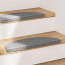 selvklæbende trappemåtter 15 stk. 56x17x3 cm grå
