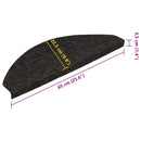 selvklæbende trappemåtter 15 stk. 65x22,5x3,5 cm antracitgrå