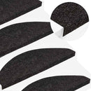 selvklæbende trappemåtter 15 stk. 65x22,5x3,5 cm antracitgrå