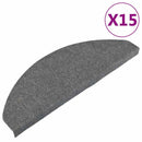 trappemåtter 15 stk. 65x22,5x3,5 cm selvklæbende grå